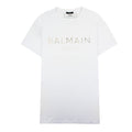 Balmain Reflective Paris Logo T Shirt White