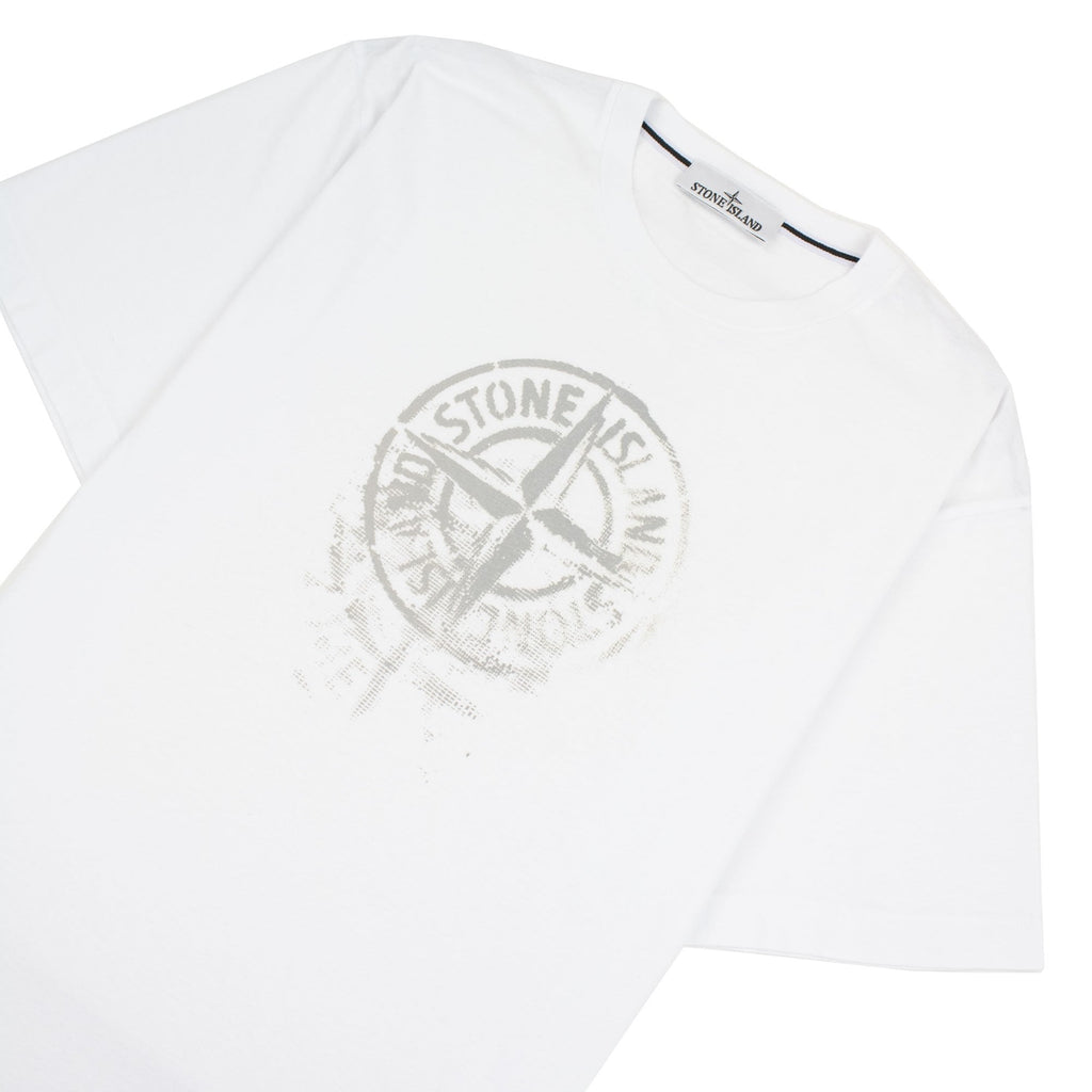 Stone Island 2rc87 Reflective One Print T Shirt White V0001