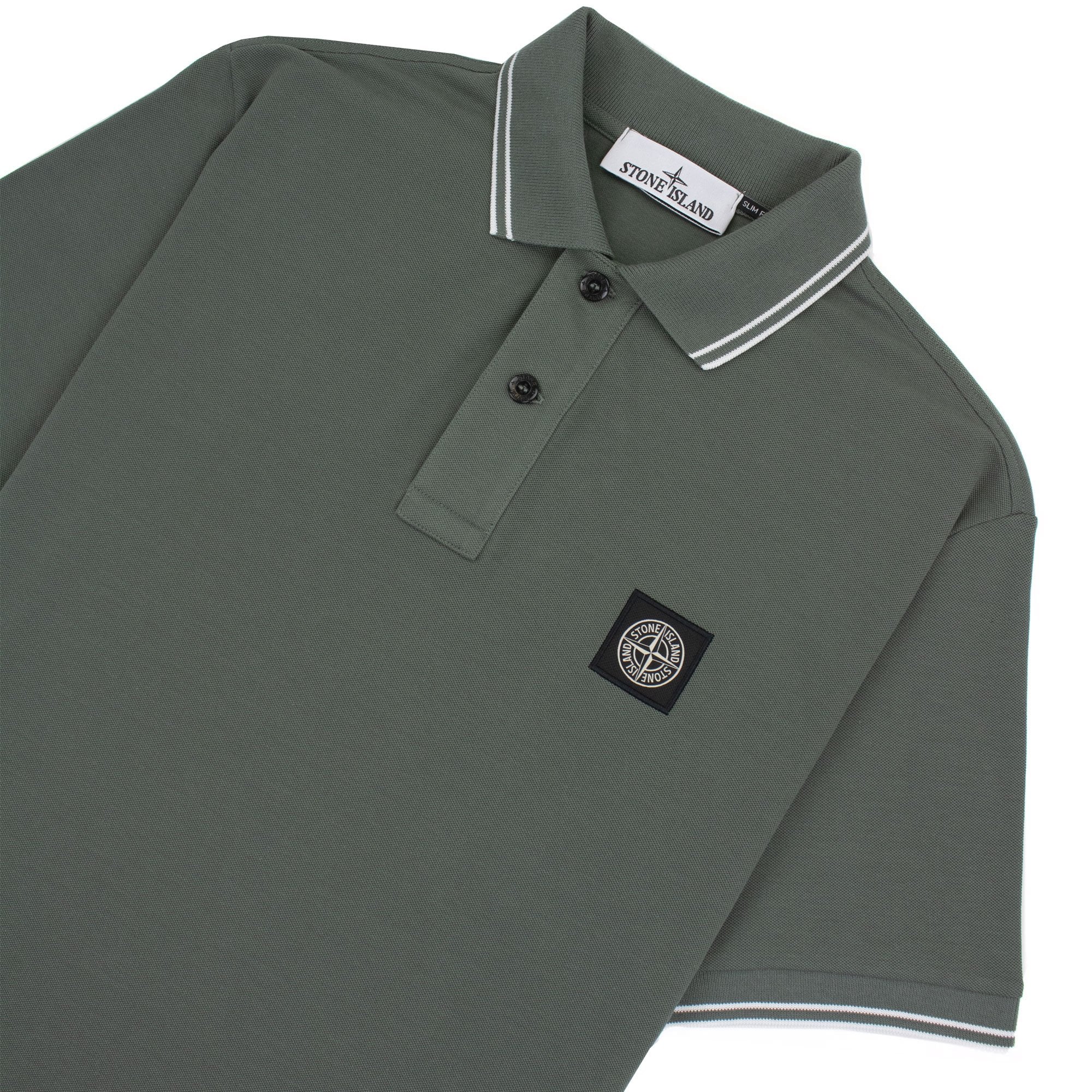 Stone Island 22s18 Slim Fit Polo Shirt Khaki V0059