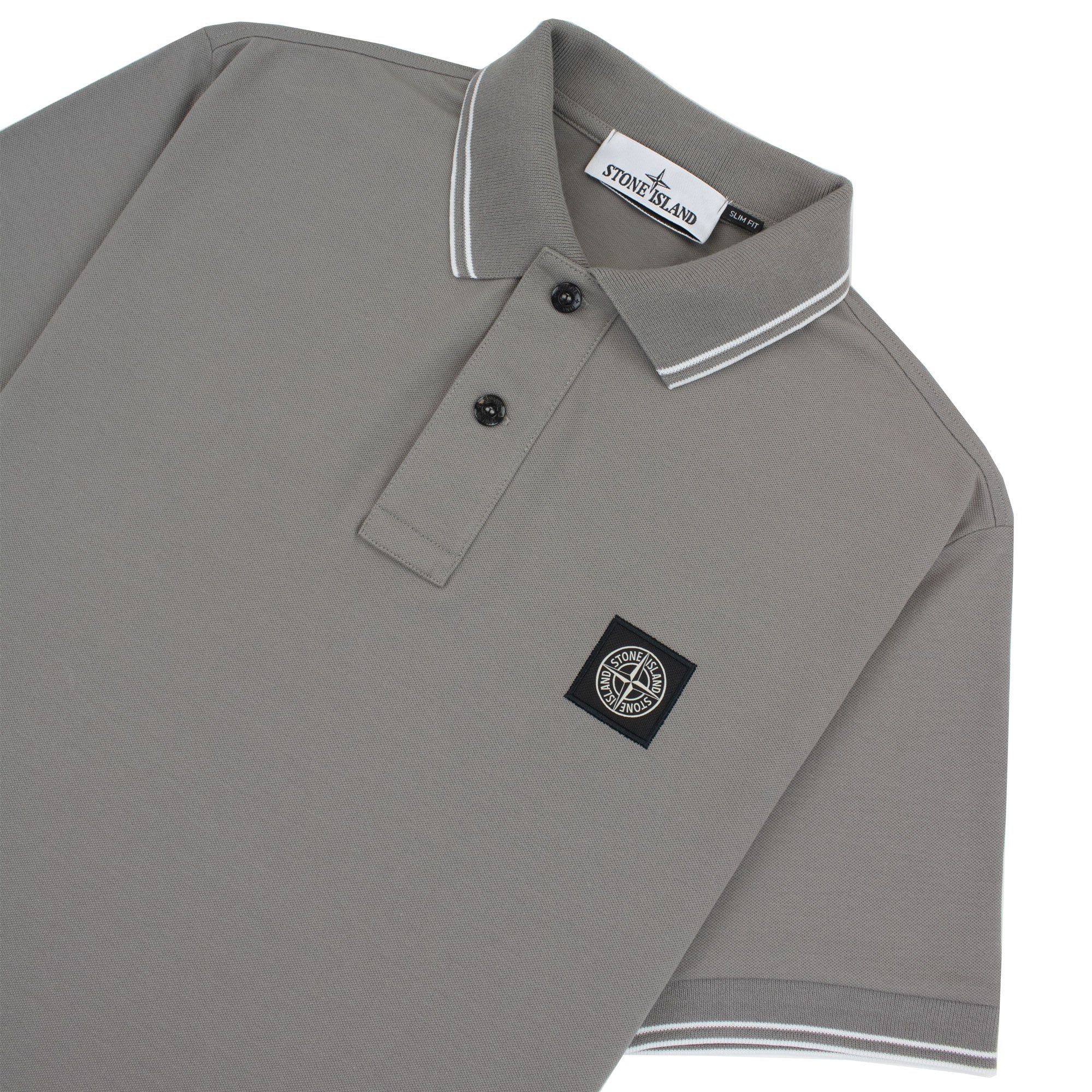 Stone Island 22s18 Slim Fit Polo Shirt Dove Grey V0092
