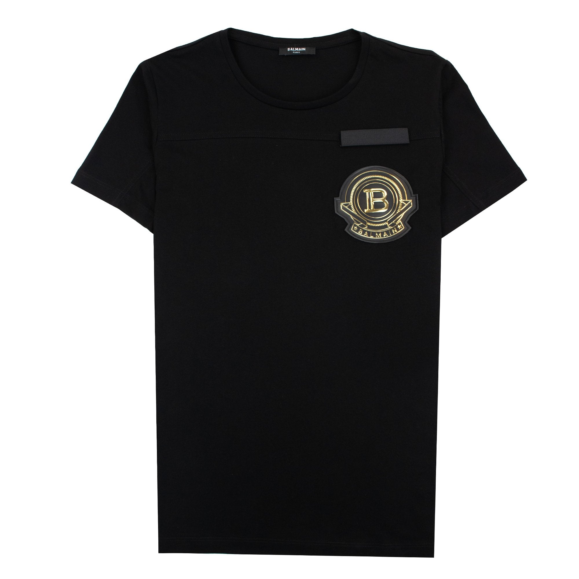 Balmain Badge Logo Crewneck T-shirt Black