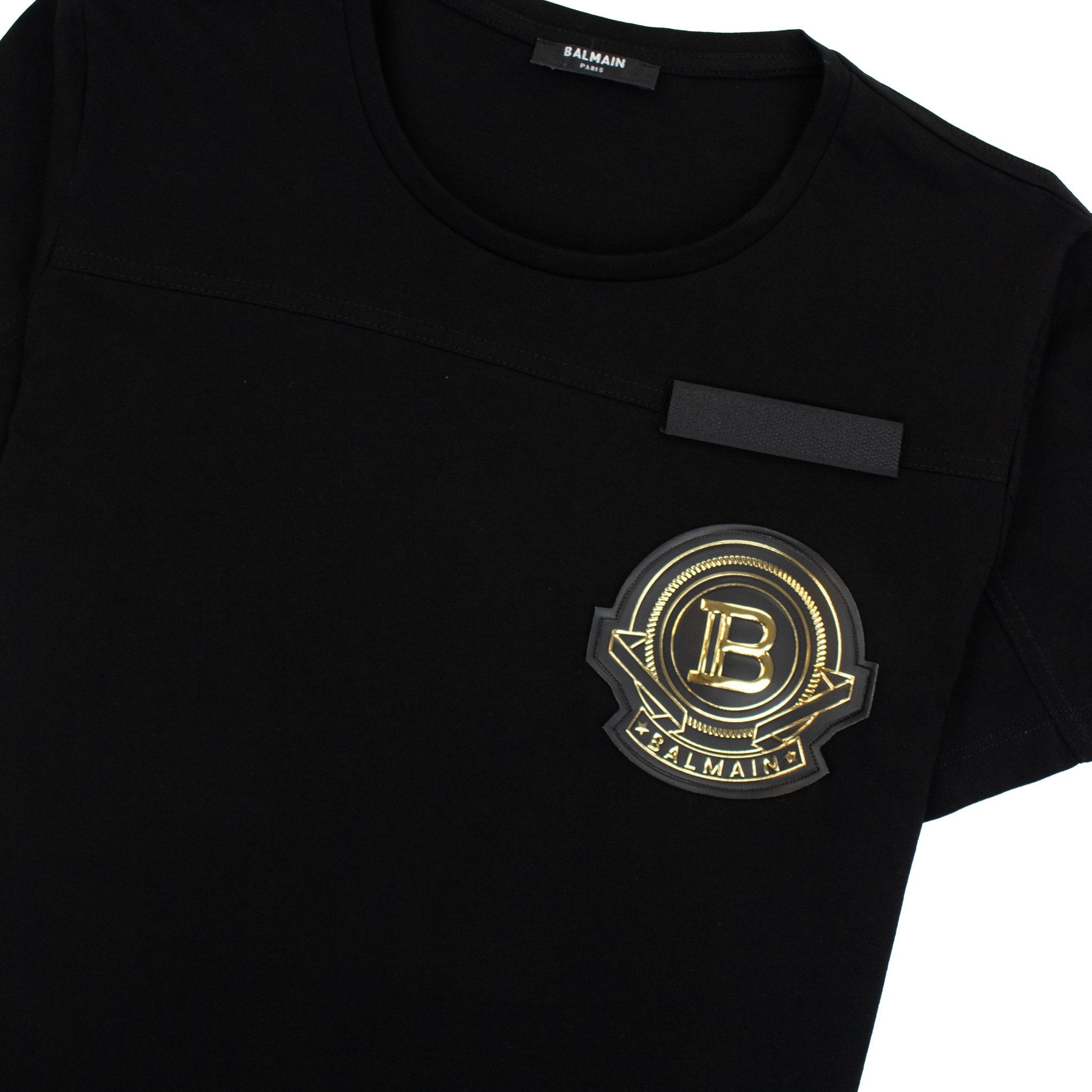 Balmain Badge Logo Crewneck T-shirt Black