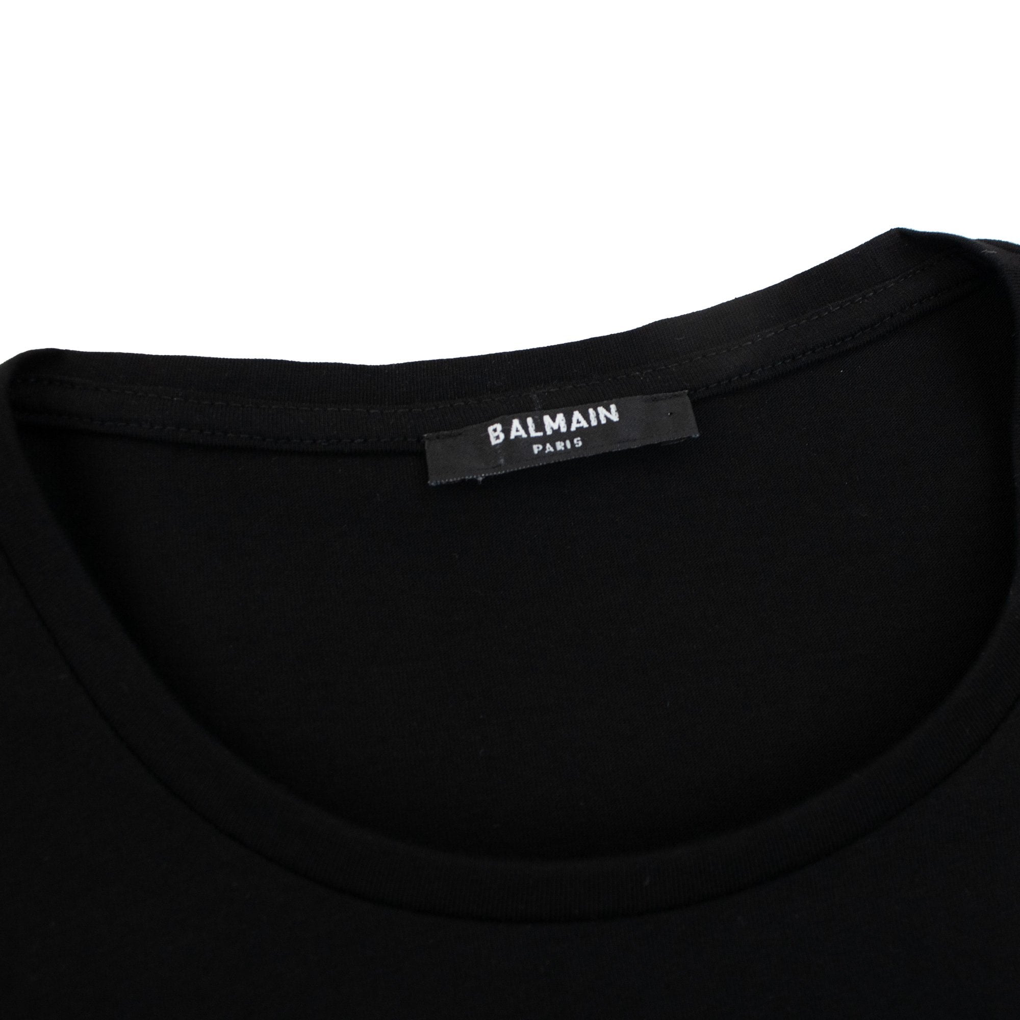 Balmain Badge Logo Crewneck T-shirt Black