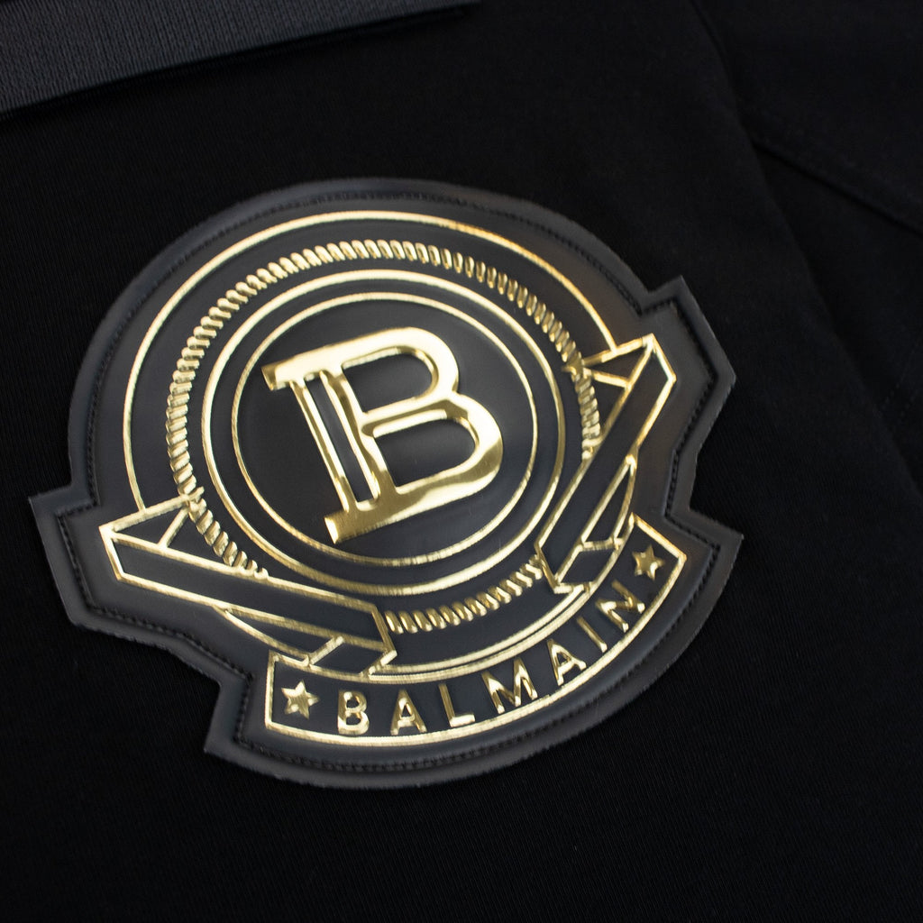 Balmain Badge Logo Crewneck T-shirt Black