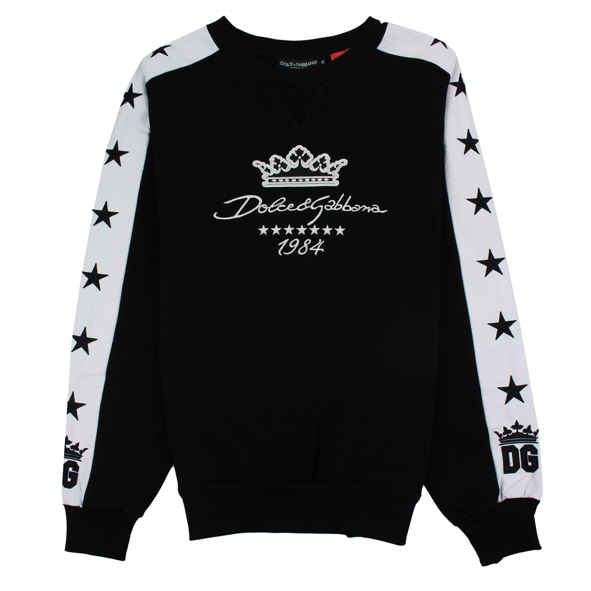 Dolce & Gabbana Embroidered Crown Since 1984 Crewneck Sweatshirt Black