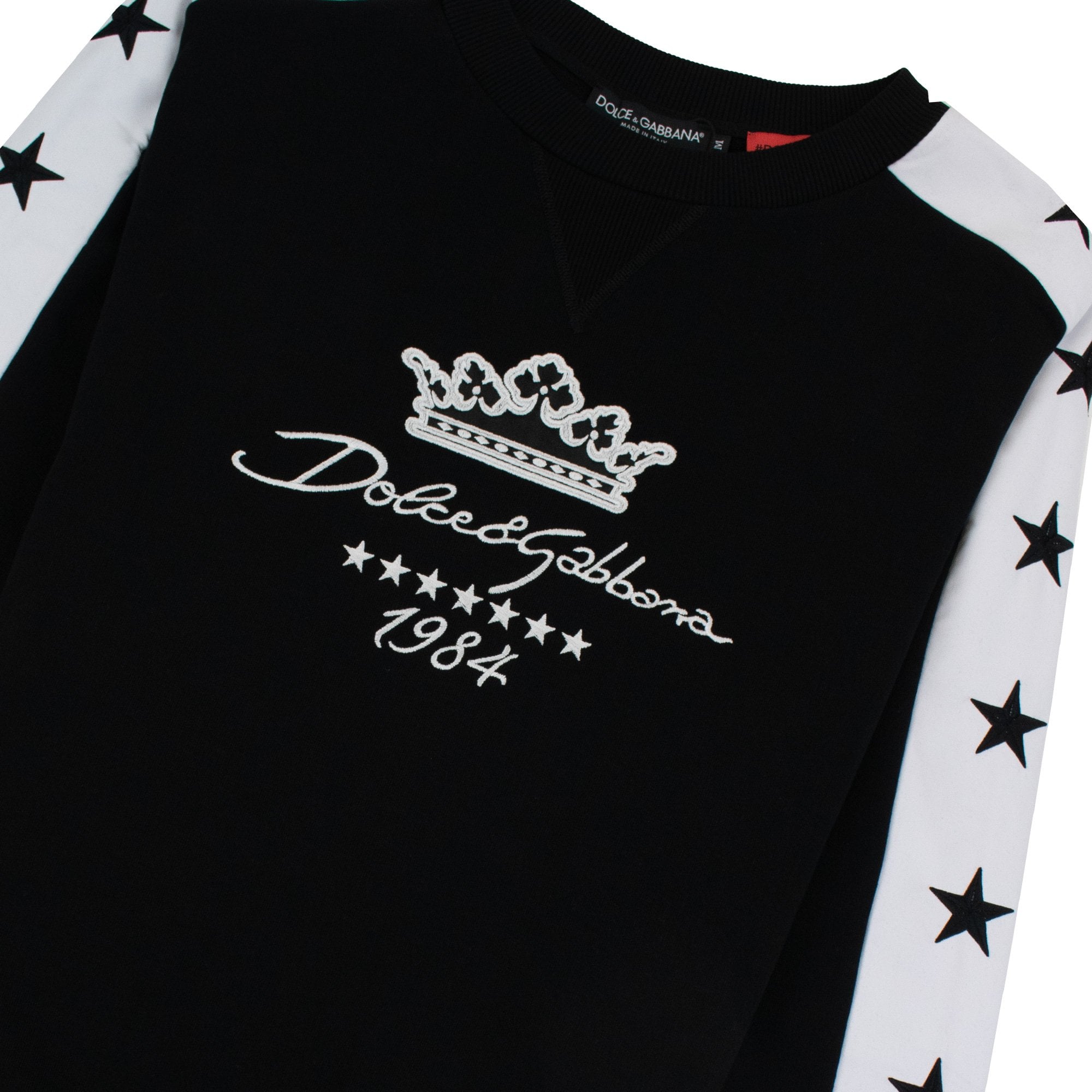 Dolce & Gabbana Embroidered Crown Since 1984 Crewneck Sweatshirt Black
