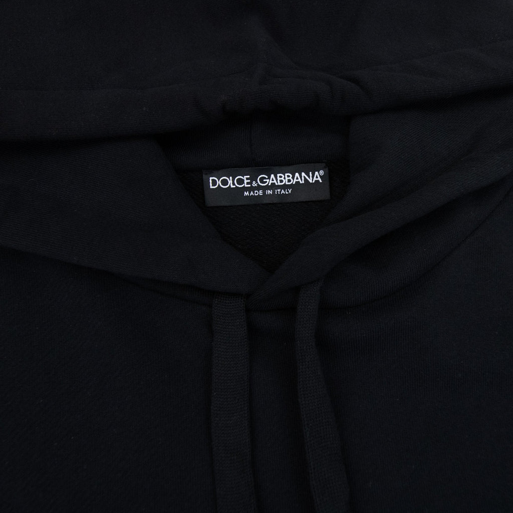 Dolce & Gabbana Embossed Logo Hoodied Sweatshirt Black