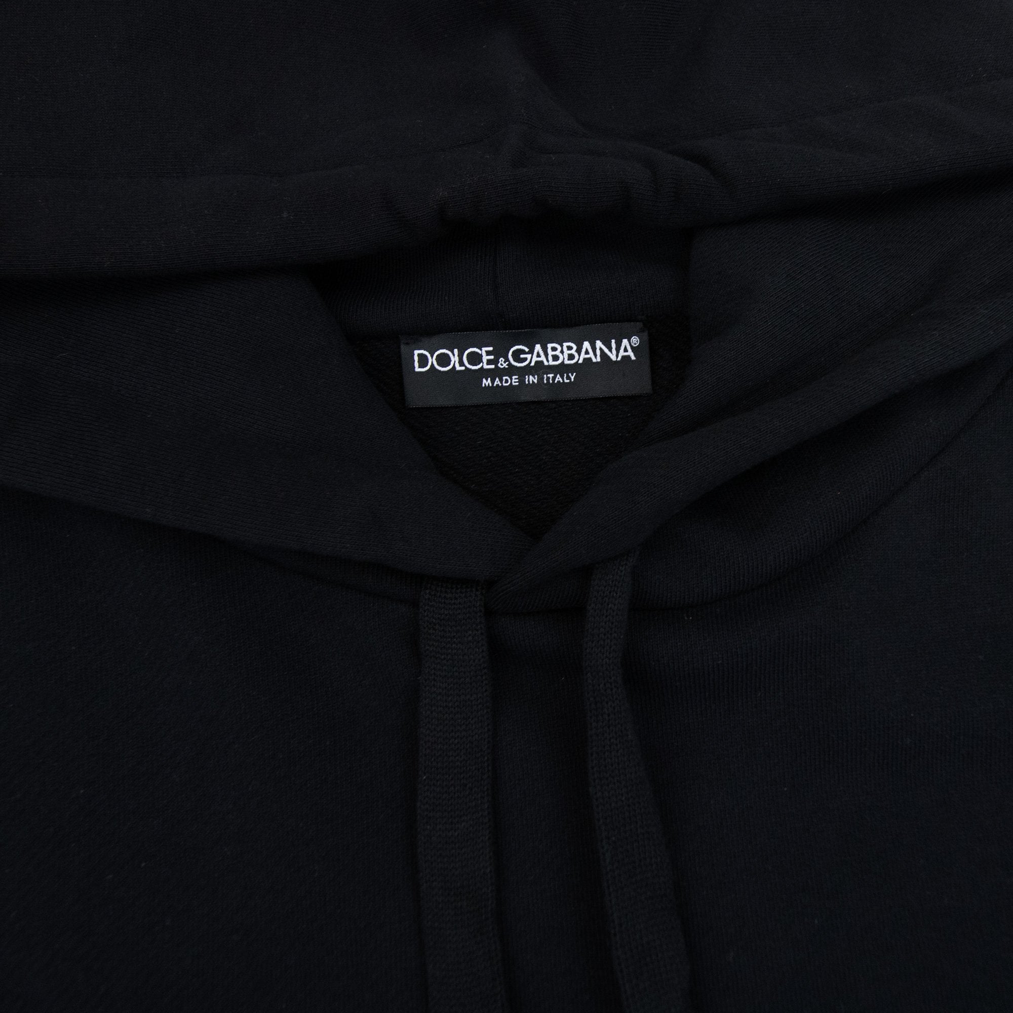 Dolce & Gabbana Embossed Logo Hoodied Sweatshirt Black