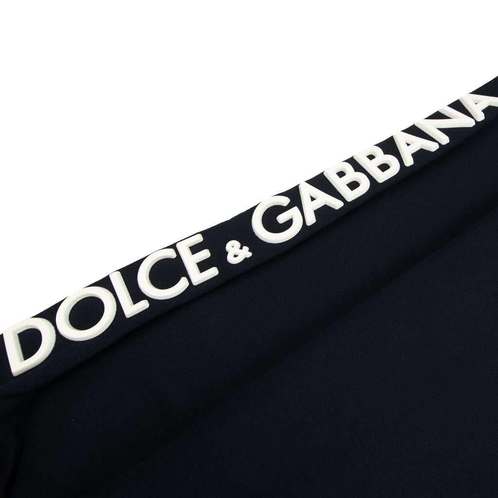 Dolce & Gabbana Embossed Logo Hoodied Sweatshirt Black