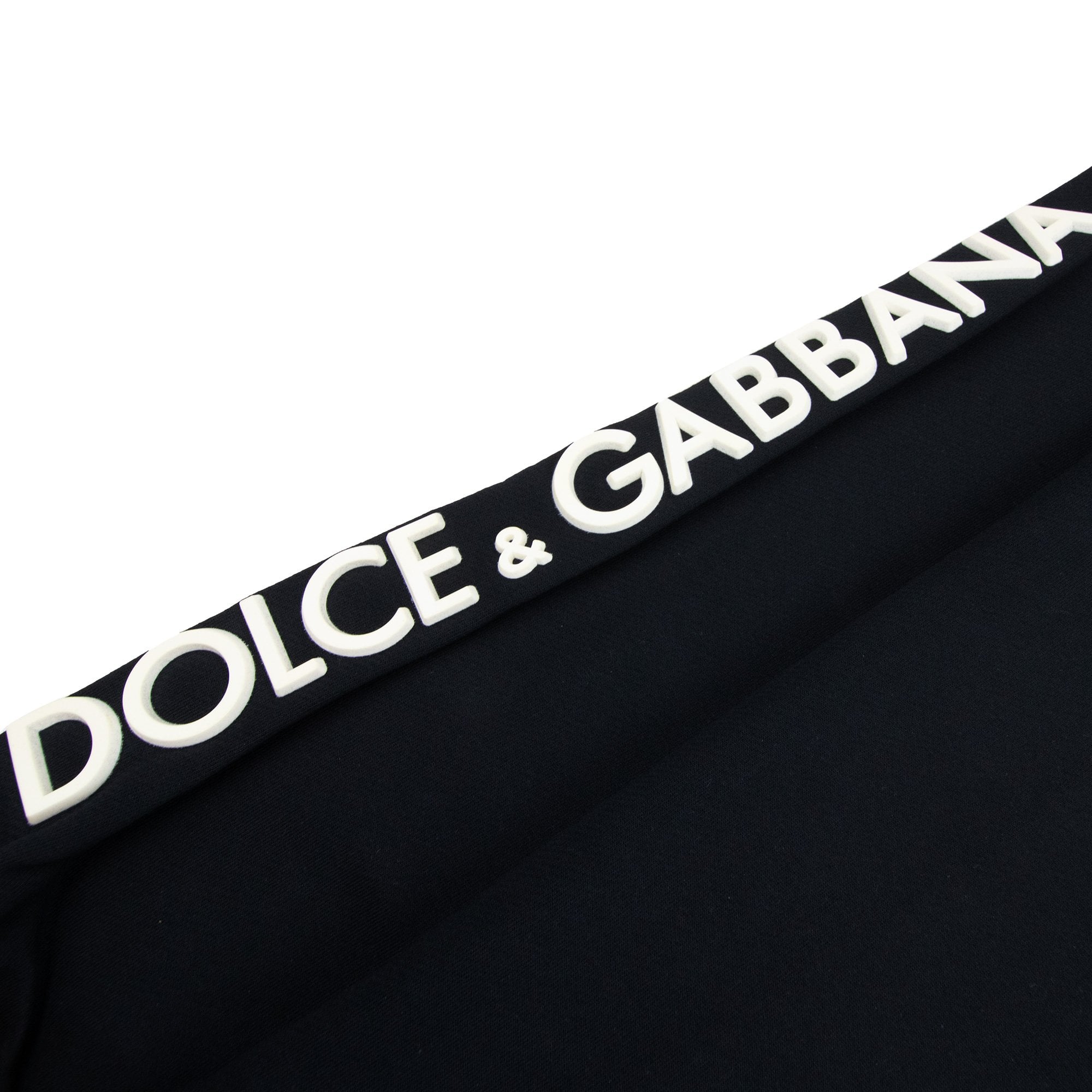 Dolce & Gabbana Embossed Logo Hoodied Sweatshirt Black