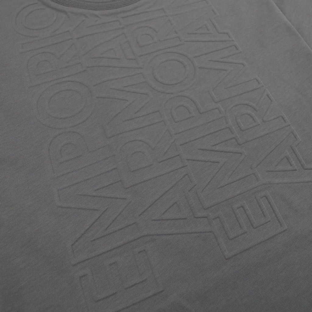 Emporio Armani Embossed Vertical Logo T Shirt Dark Grey
