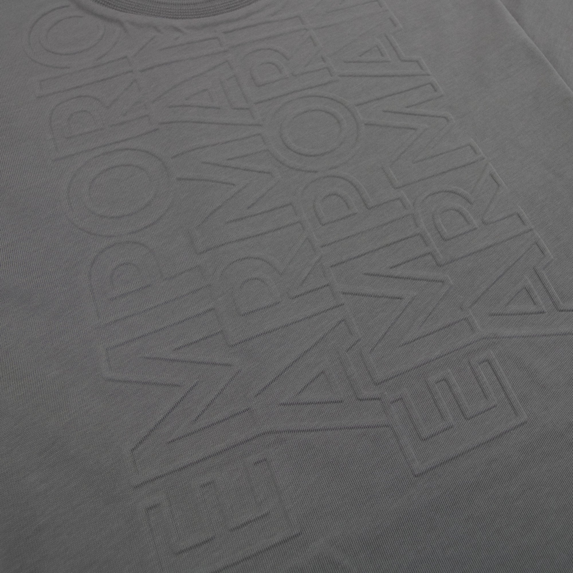 Emporio Armani Embossed Vertical Logo T Shirt Dark Grey