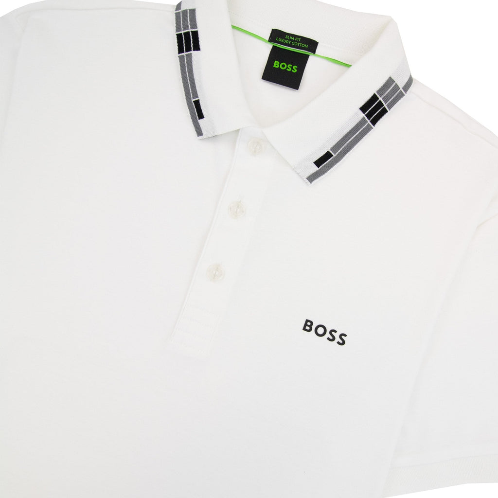 Hugo Boss Paule Slim Fit Laxury Cotton Polo White 100