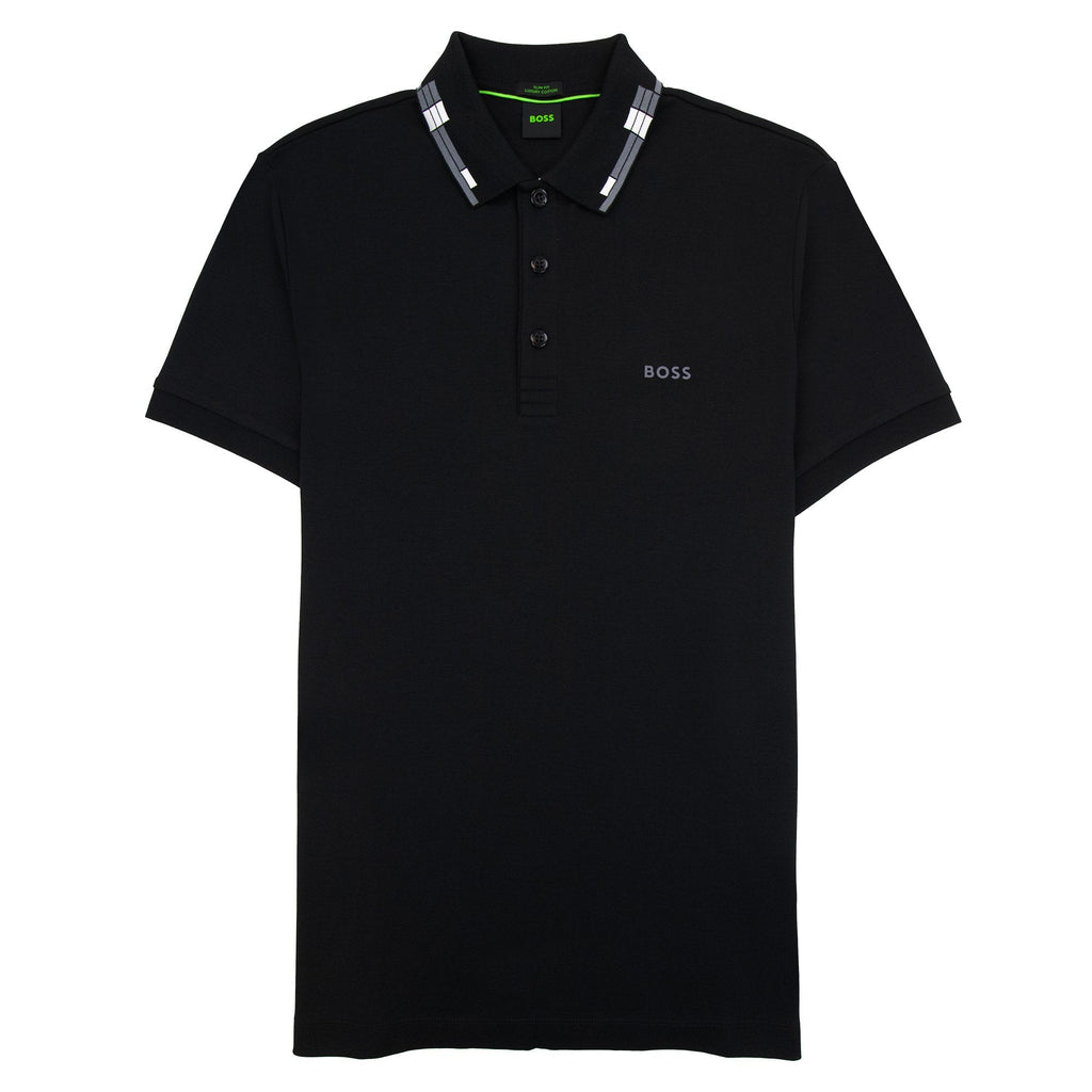 Hugo Boss Paule Slim Fit Laxury Cotton Polo Black 001