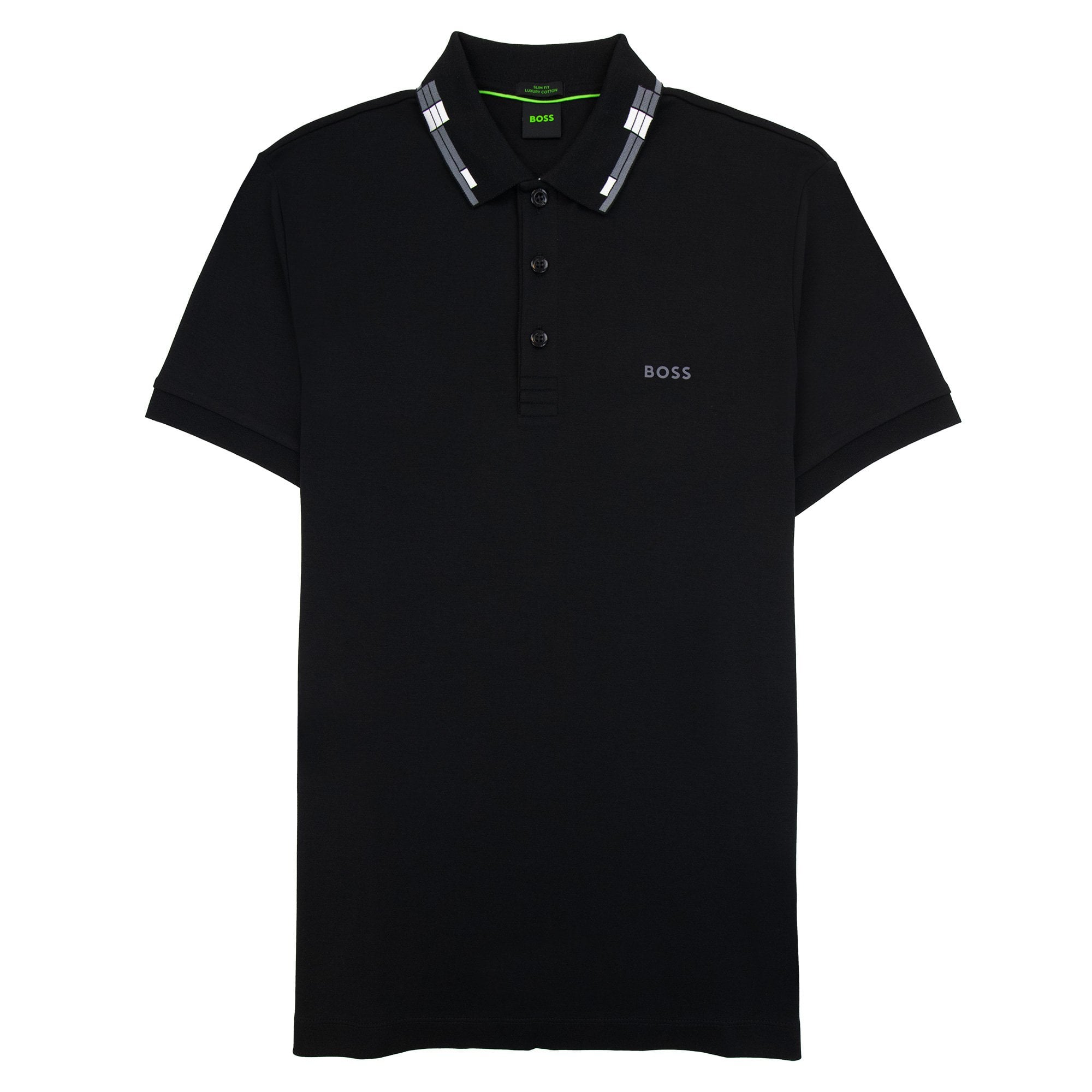 Hugo Boss Paule Slim Fit Laxury Cotton Polo Black 001