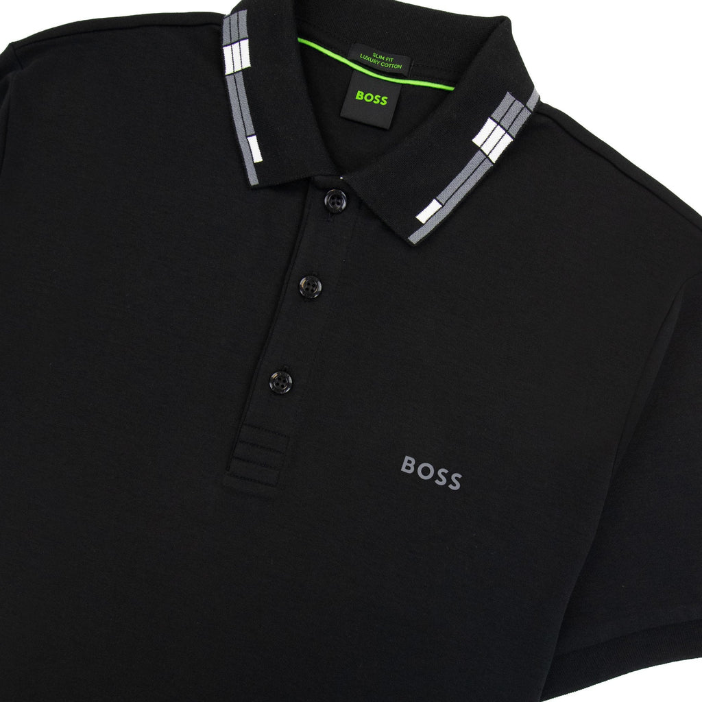 Hugo Boss Paule Slim Fit Laxury Cotton Polo Black 001