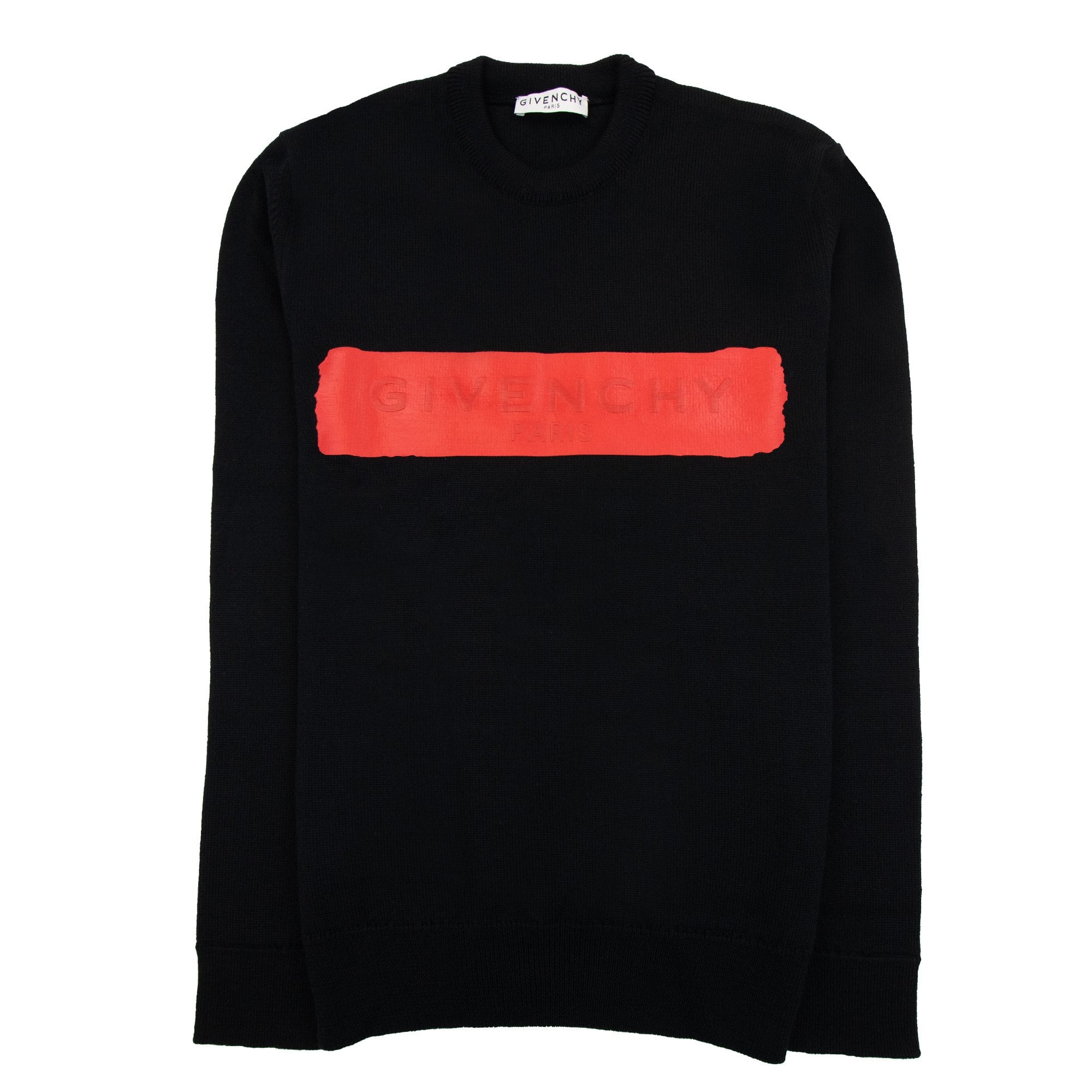 Givenchy Latex Logo Knitted Sweatshirt Black