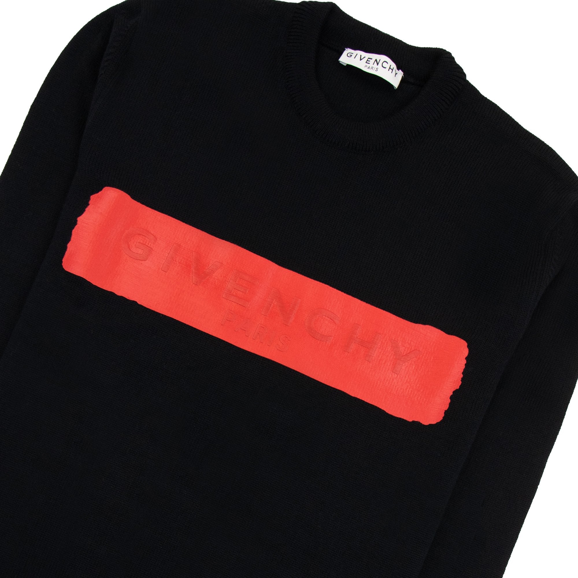 Givenchy Latex Logo Knitted Sweatshirt Black