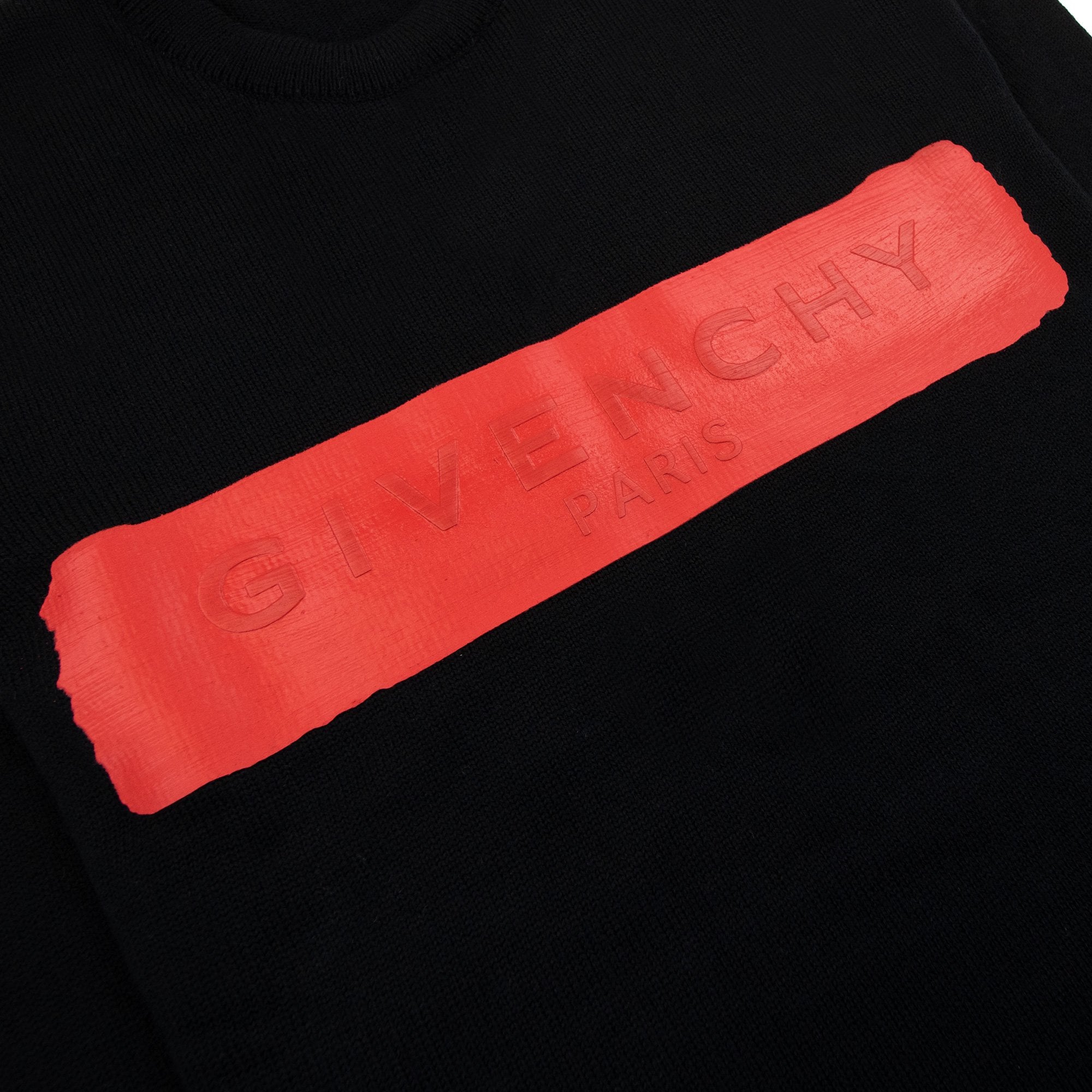 Givenchy Latex Logo Knitted Sweatshirt Black
