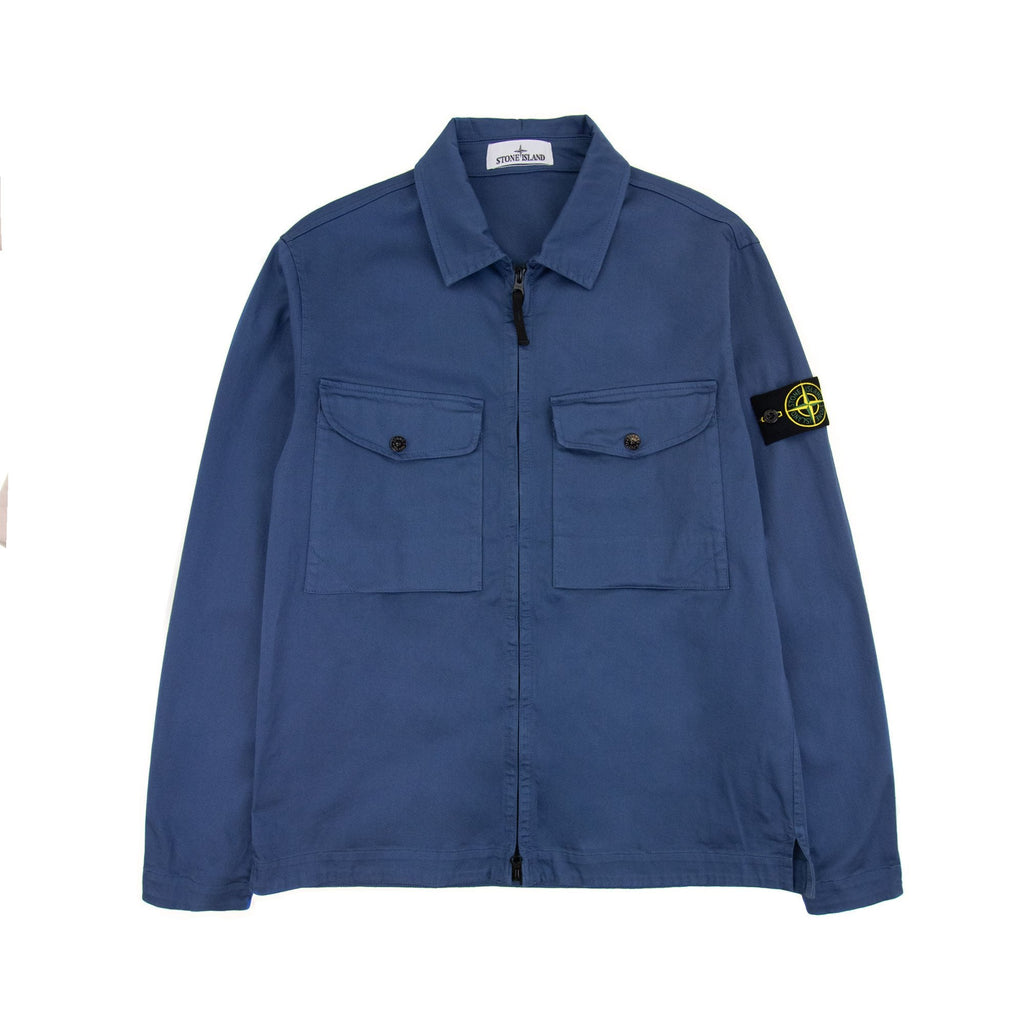 Stone Island 10812 Front Pocket Regular Fit Overshirt Blue V0024