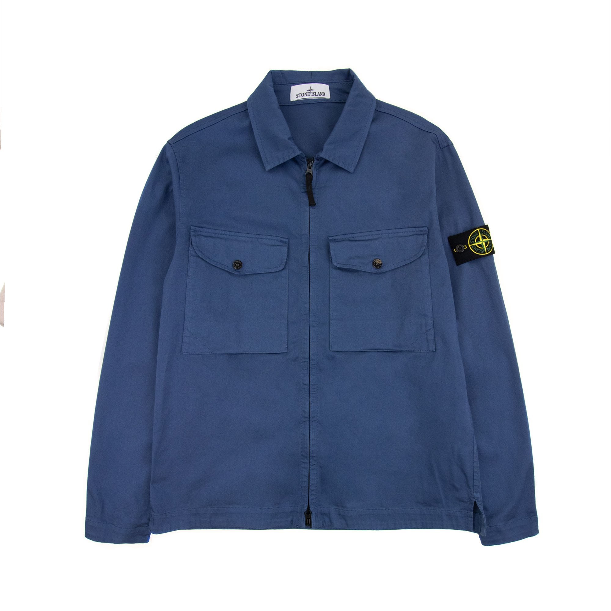 Stone Island 10812 Front Pocket Regular Fit Overshirt Blue V0024