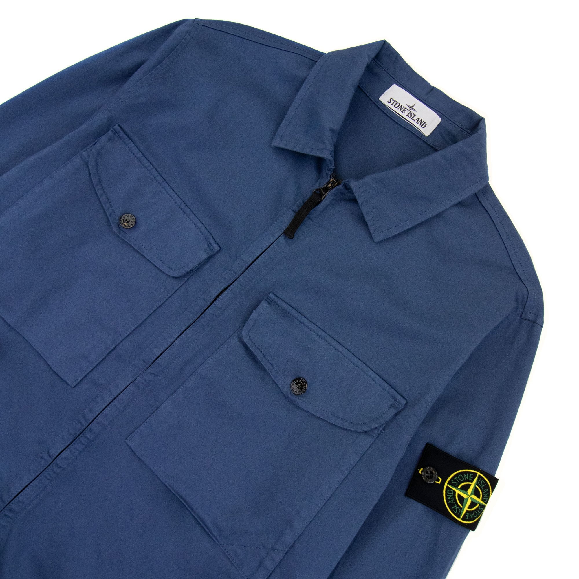 Stone Island 10812 Front Pocket Regular Fit Overshirt Blue V0024