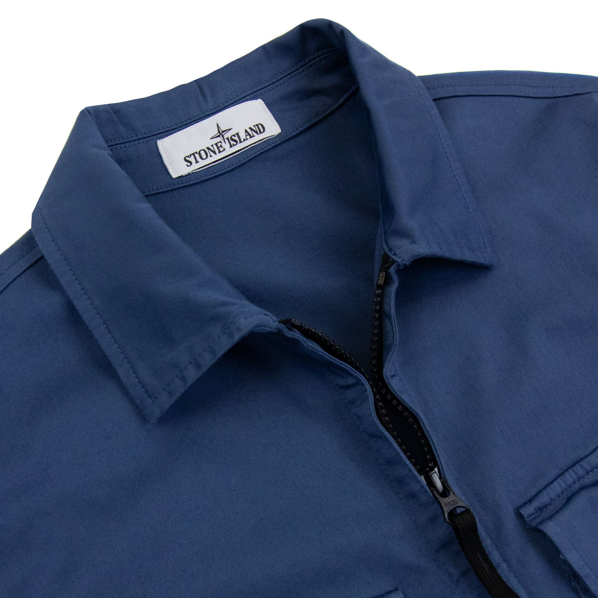 Stone Island 10812 Front Pocket Regular Fit Overshirt Blue V0024