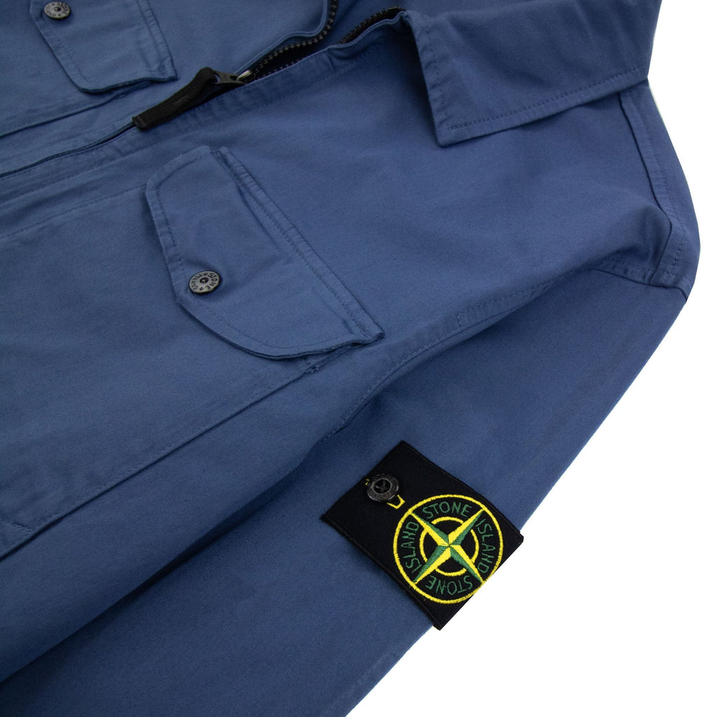 Stone Island 10812 Front Pocket Regular Fit Overshirt Blue V0024