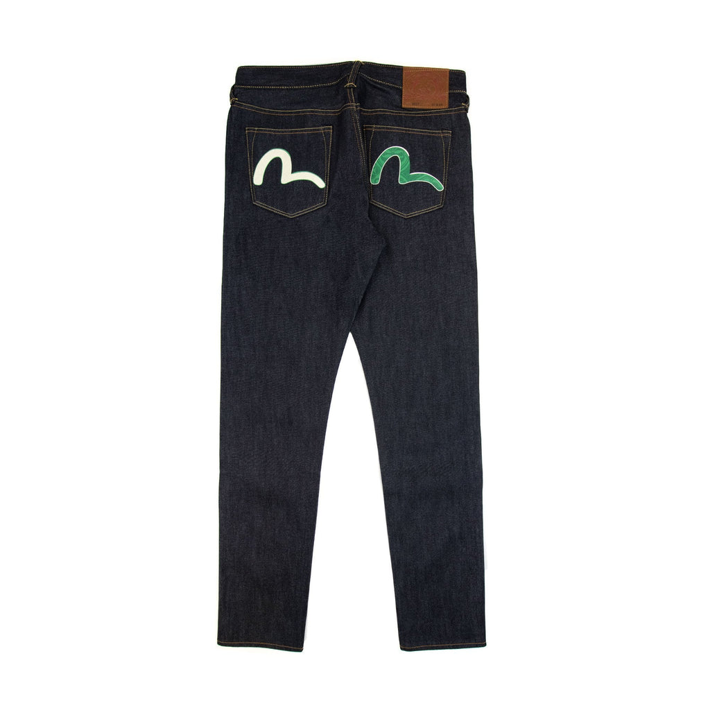Evisu Seagull Embossed Printed Carrot Fit Jeans Indigo