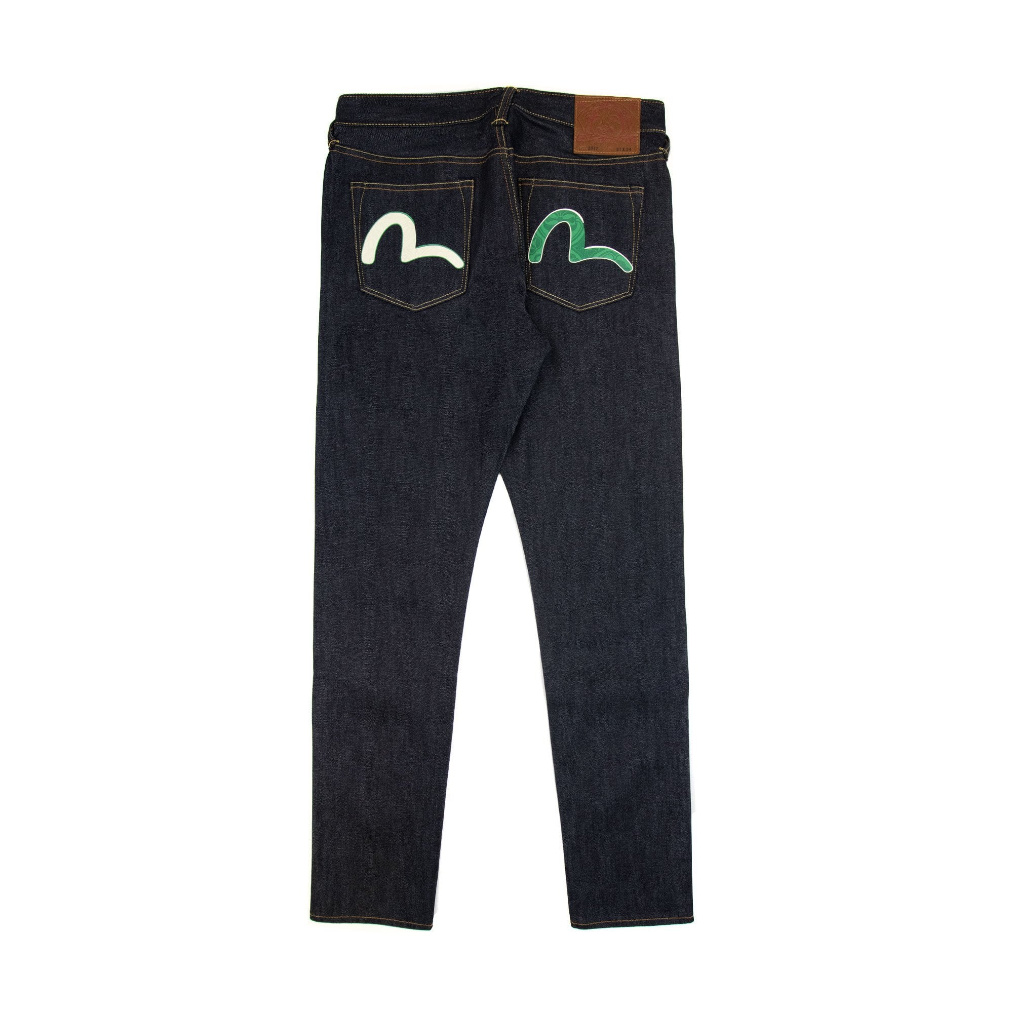 Evisu Seagull Embossed Printed Carrot Fit Jeans Indigo