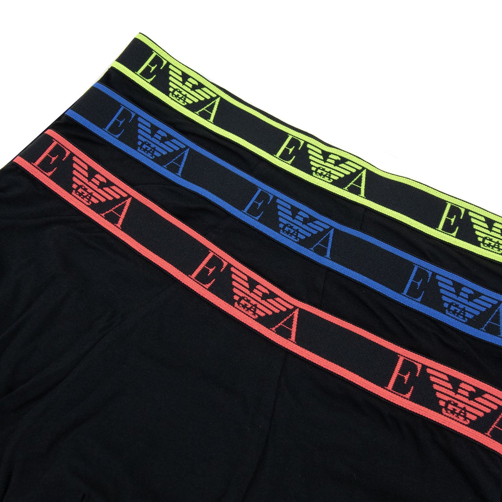 Emporio Armani 3 Pack Stretch Cotton Boxers Black/black