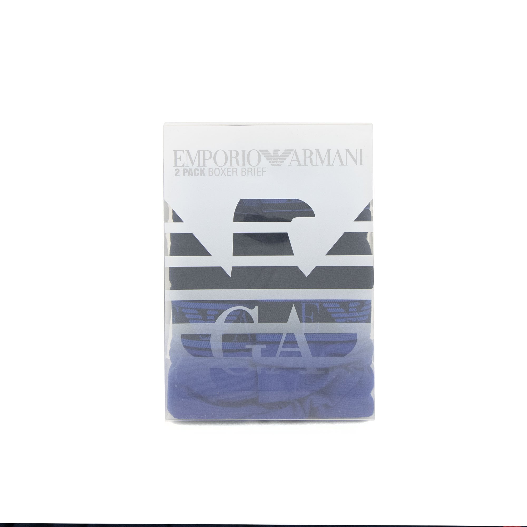 Emporio Armani 2 Pack Stretch Cotton Boxer Black Mazarine