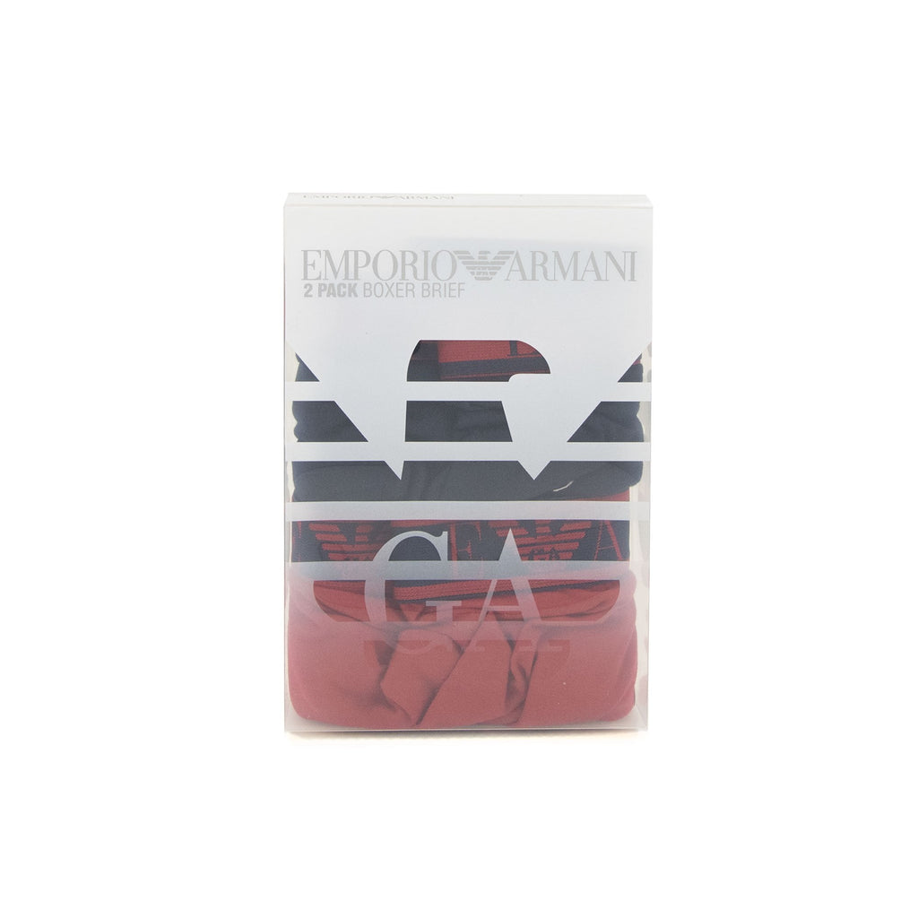Emporio Armani 2 Pack Stretch Cotton Boxer Navy/red