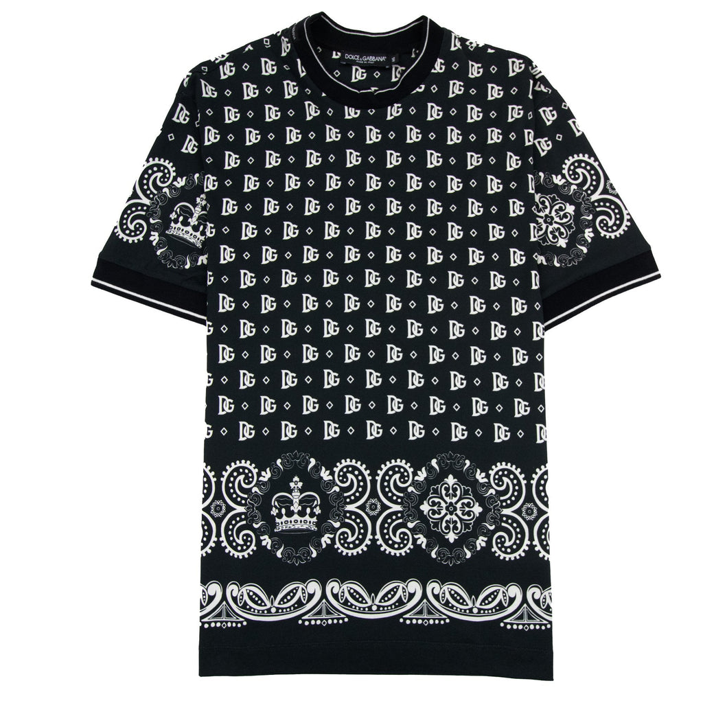 Dolce & Gabbana D&g Bandana Logo Print T Shirt Black