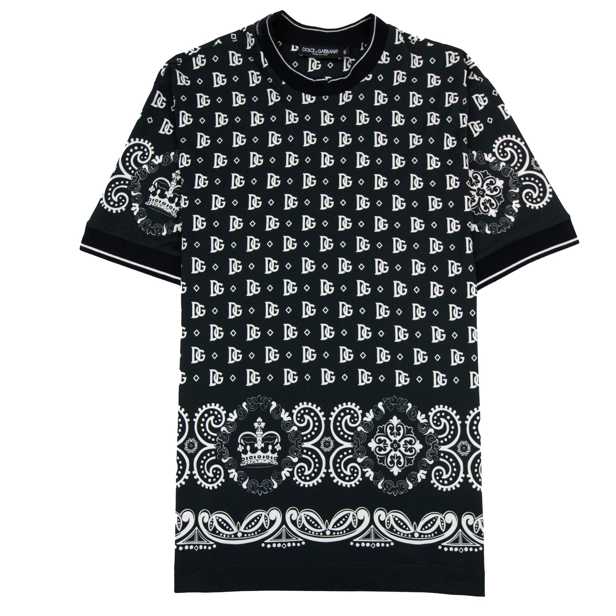Dolce & Gabbana D&g Bandana Logo Print T Shirt Black
