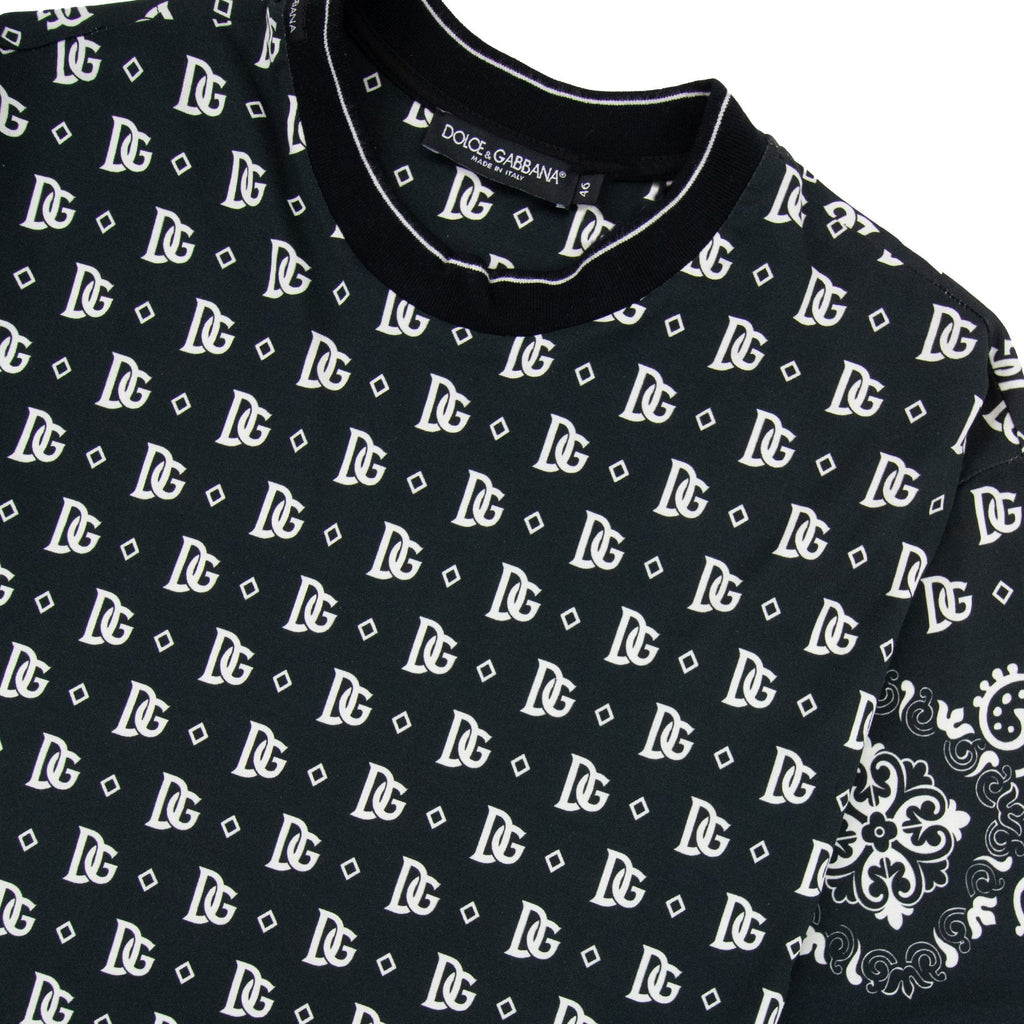 Dolce & Gabbana D&g Bandana Logo Print T Shirt Black