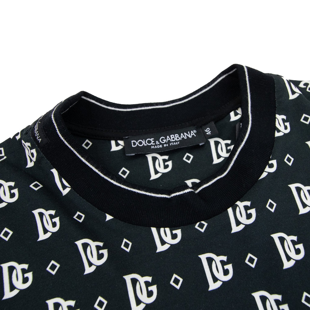Dolce & Gabbana D&g Bandana Logo Print T Shirt Black