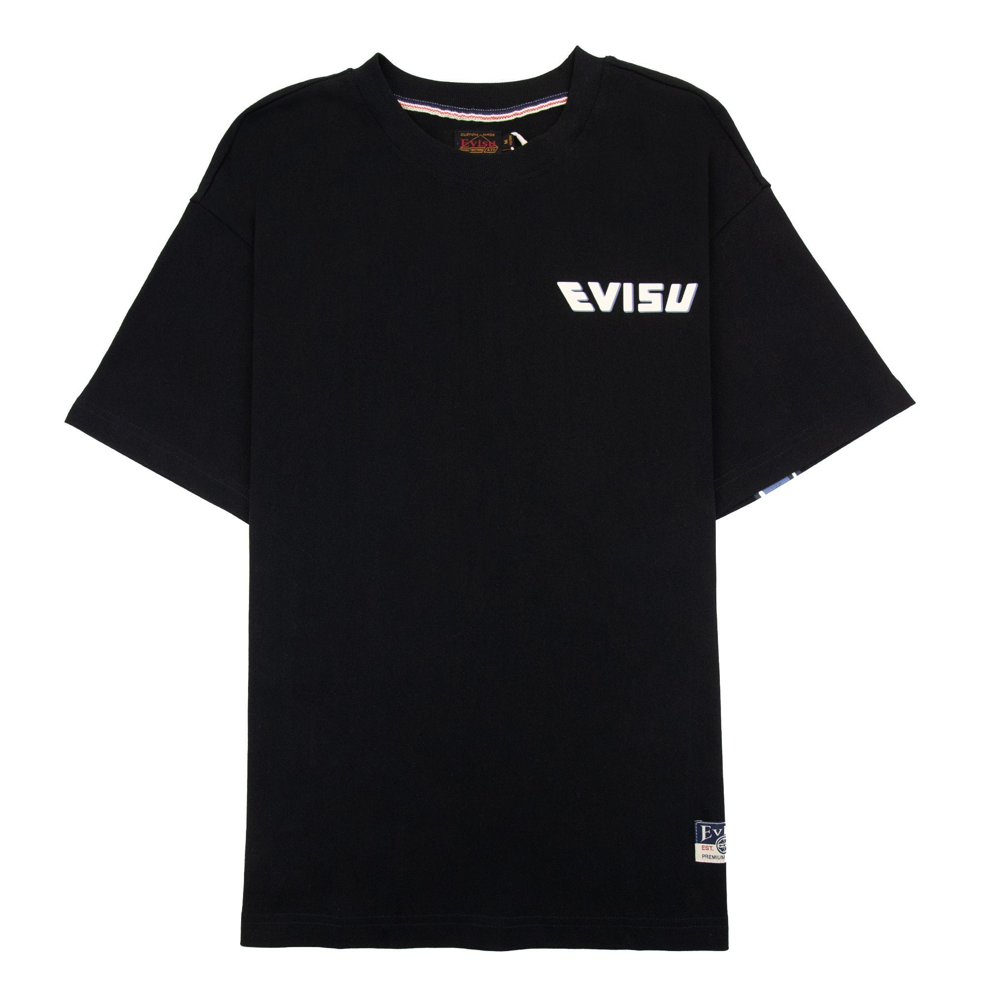 Evisu Logo Ribbon Daicock Print T Shirt Black