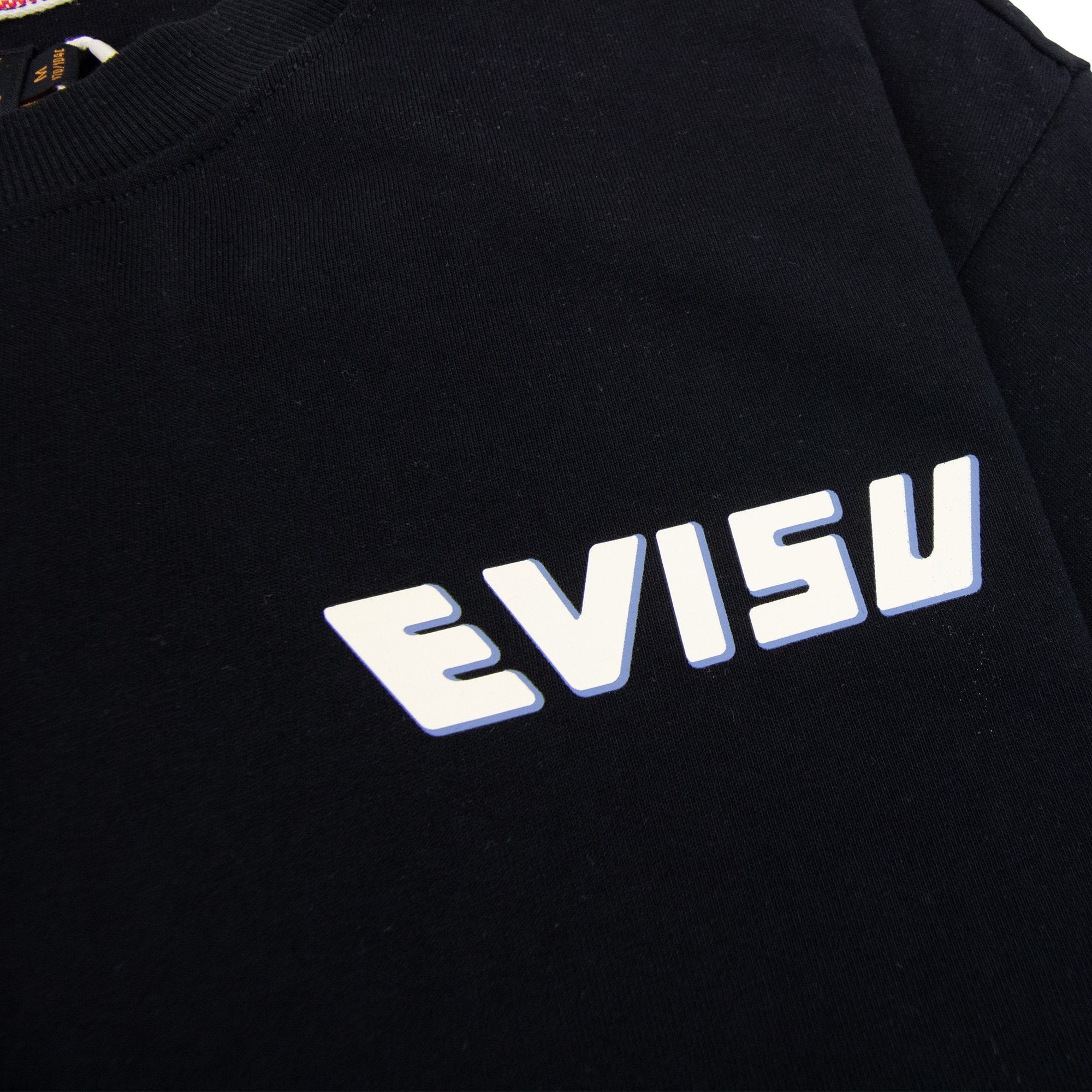 Evisu Logo Ribbon Daicock Print T Shirt Black