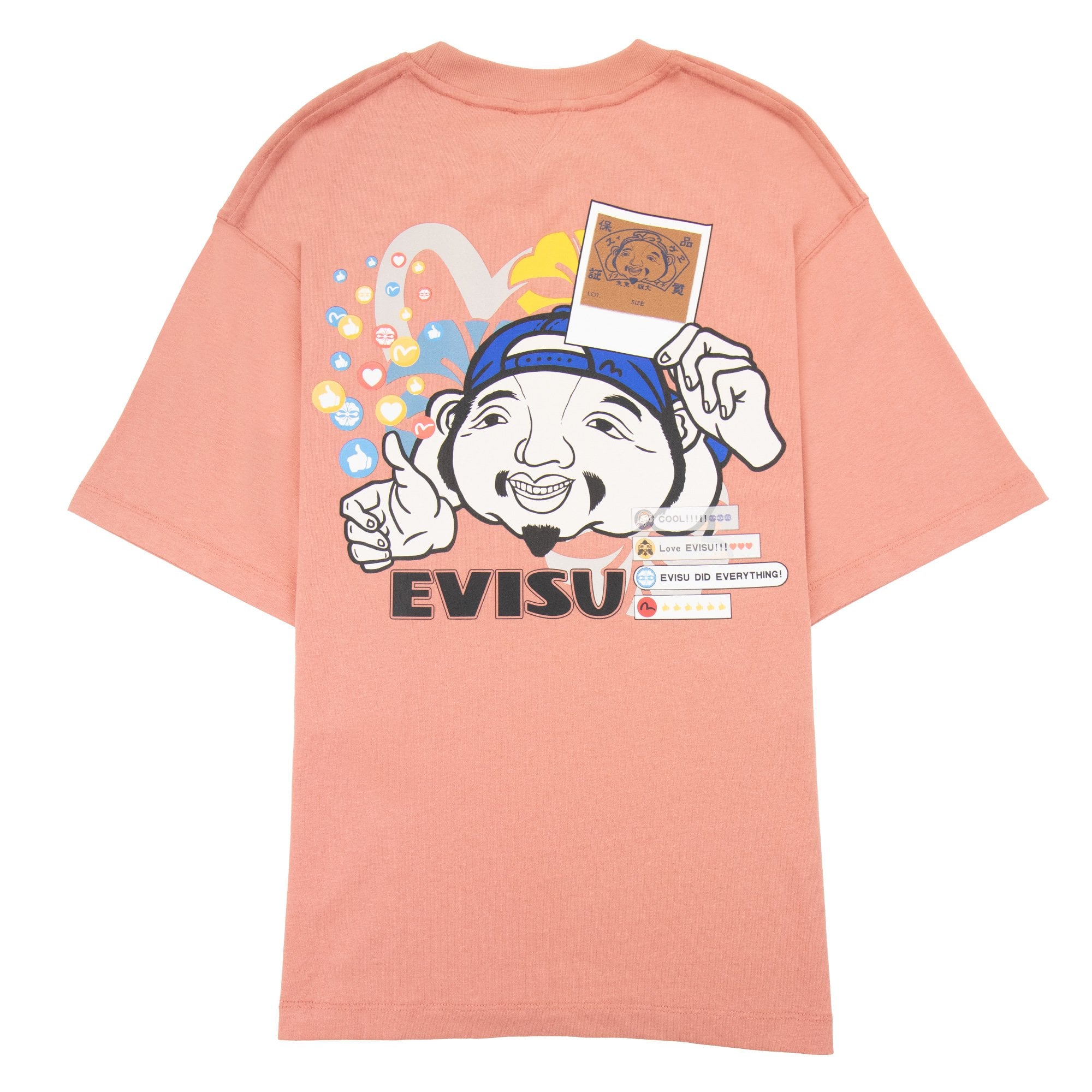 Evisu Social Media Inspired Print T Shirt Dusty Pink - MEN from Onu UK