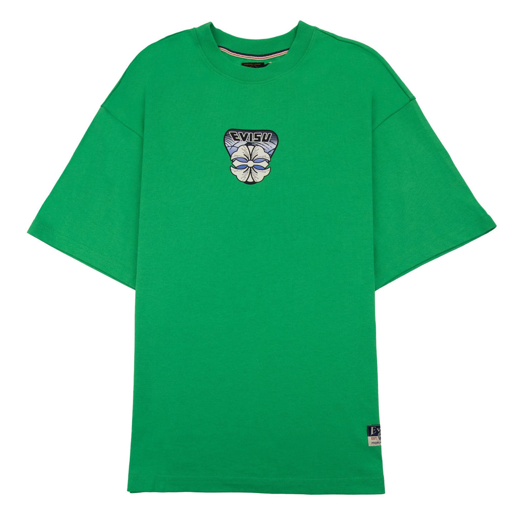Evisu Hanafuda Daruma Daicock Print T Shirt Green