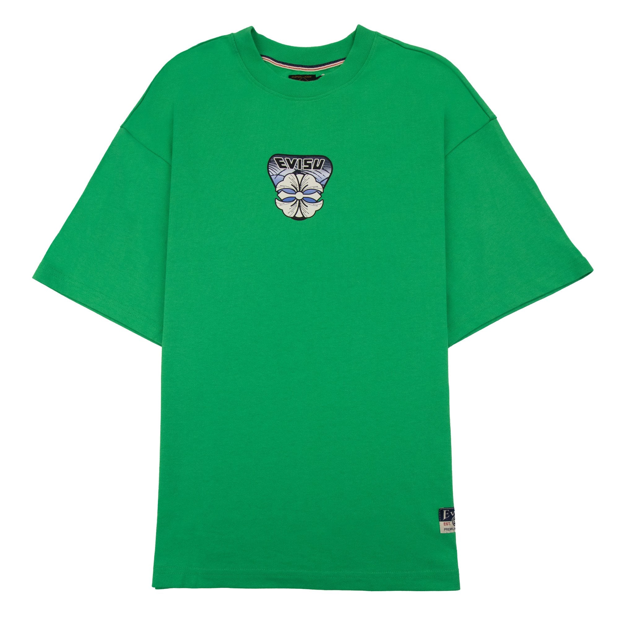 Evisu Hanafuda Daruma Daicock Print T Shirt Green