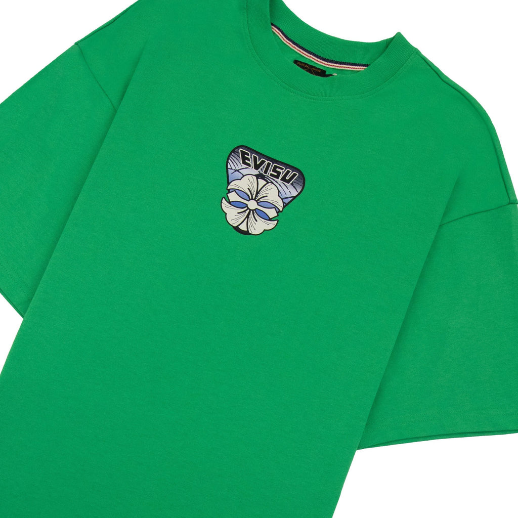 Evisu Hanafuda Daruma Daicock Print T Shirt Green