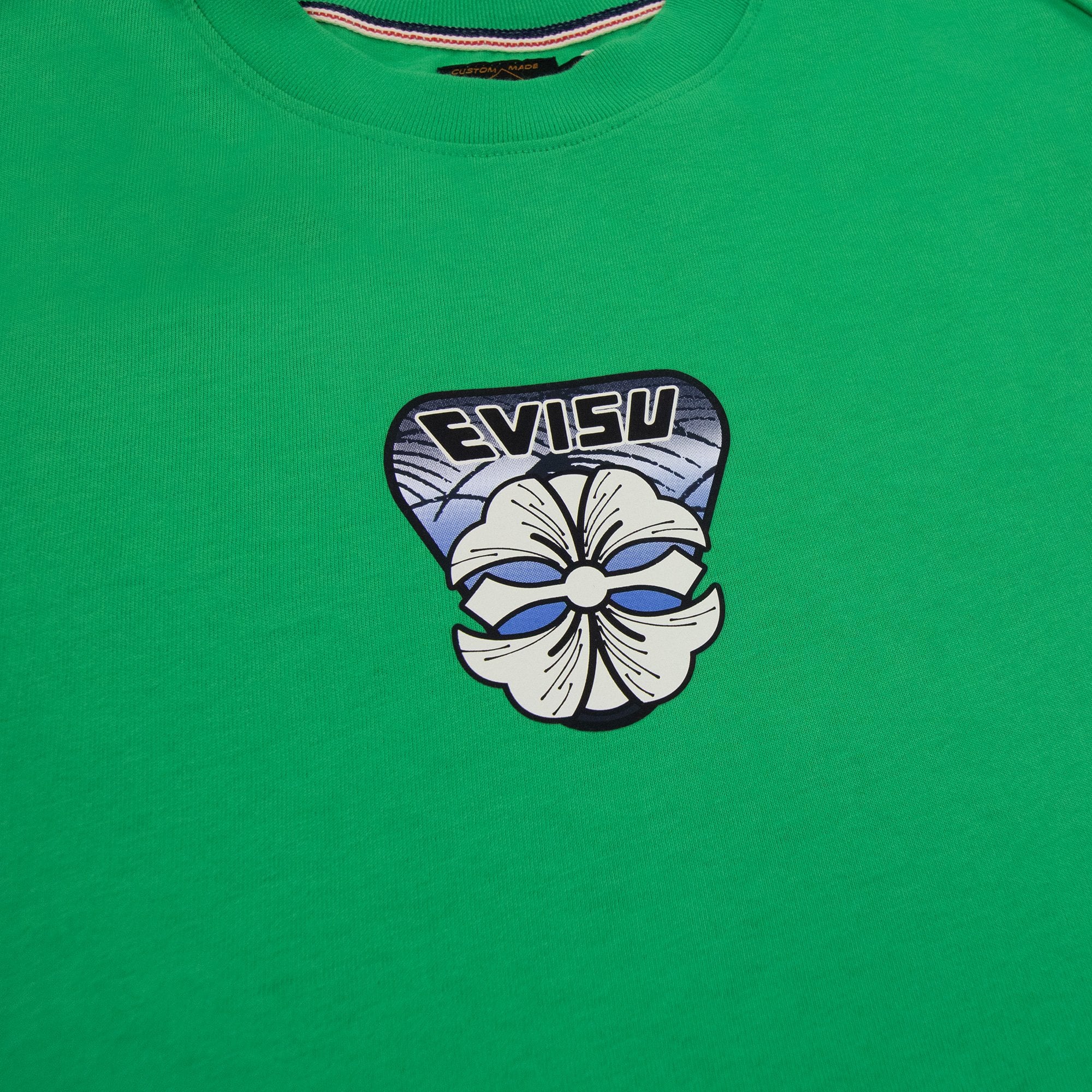 Evisu Hanafuda Daruma Daicock Print T Shirt Green