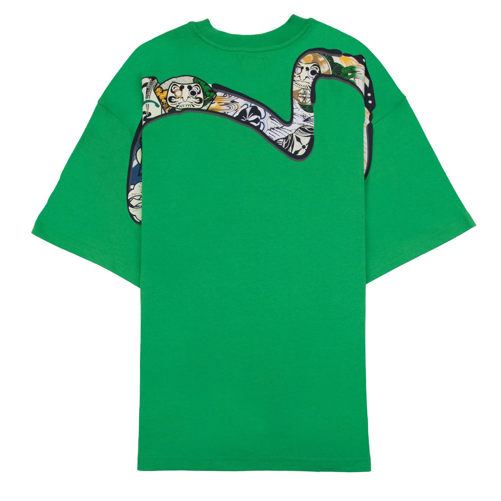 Evisu Hanafuda Daruma Daicock Print T Shirt Green