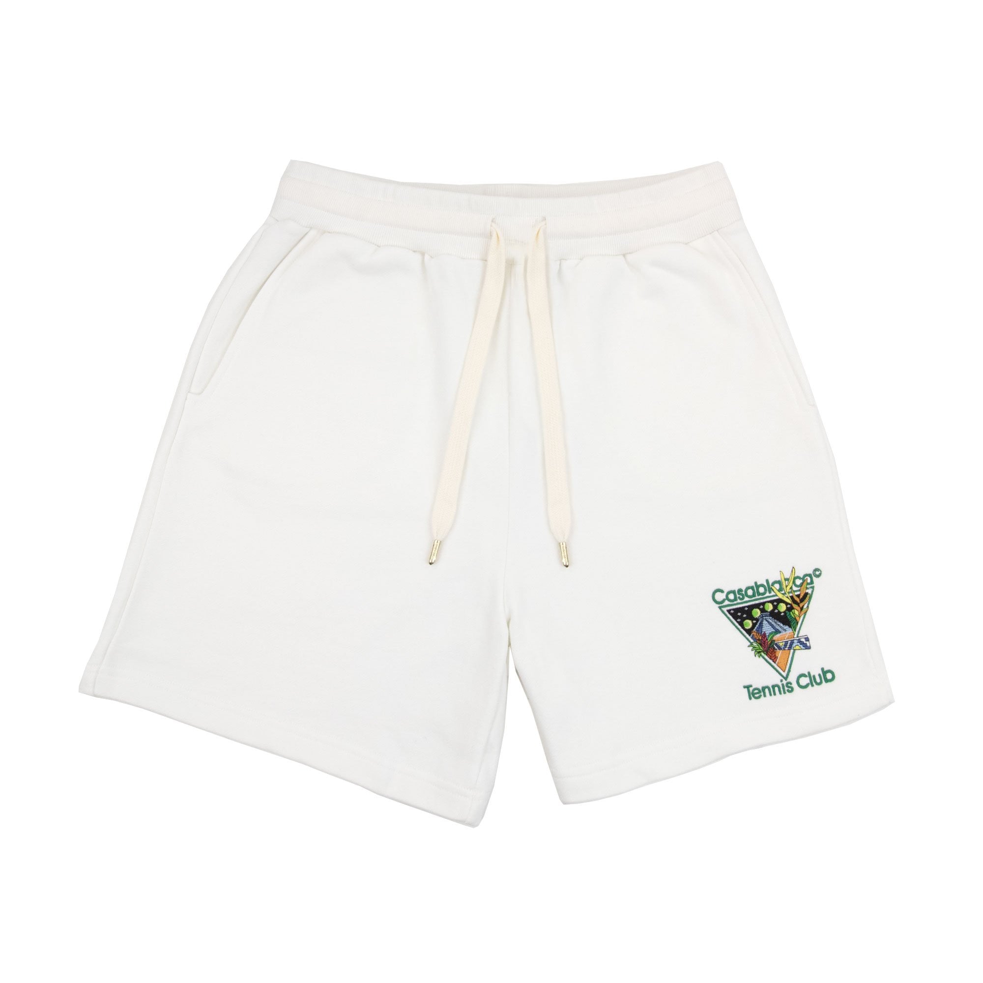Casablanca Tennis Club Icon Embroidered Shorts White 001