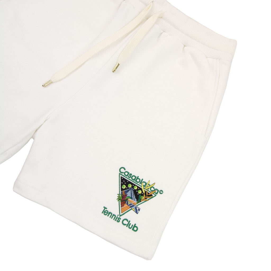 Casablanca Tennis Club Icon Embroidered Shorts White 001