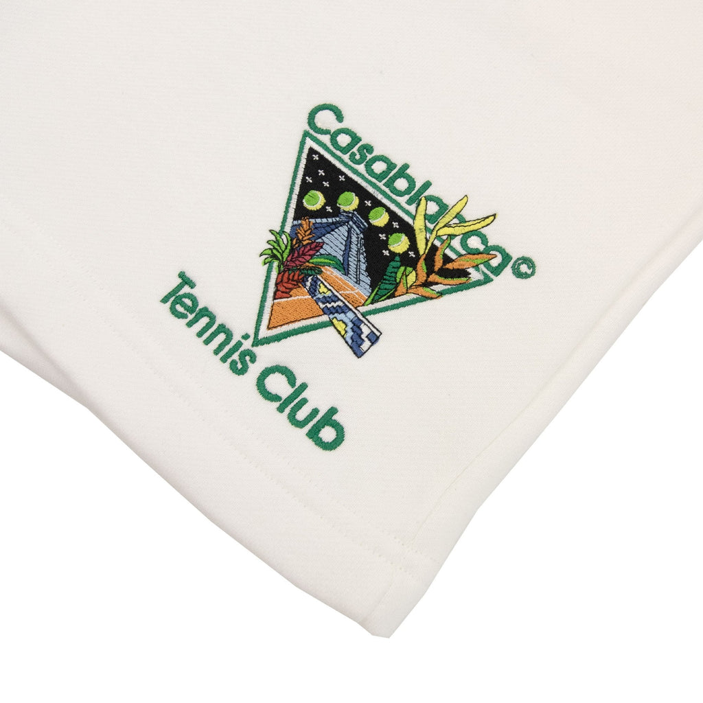 Casablanca Tennis Club Icon Embroidered Shorts White 001