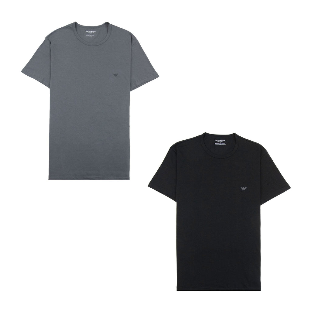 Emporio Armani 2 Pack Eagle Logo T Shirt Black/anthracite