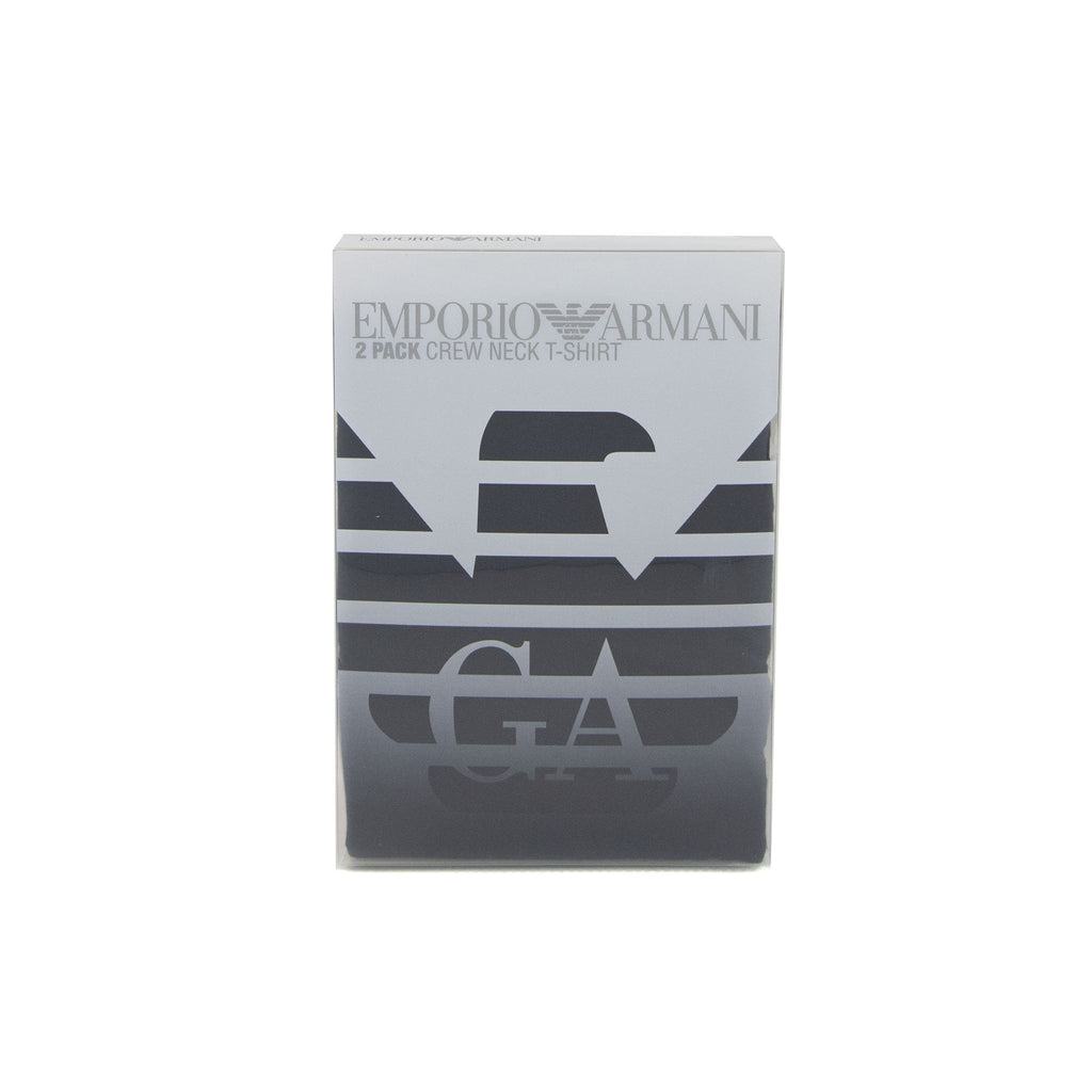 Emporio Armani 2 Pack Logo Stretch Cotton T Shirt Black/black